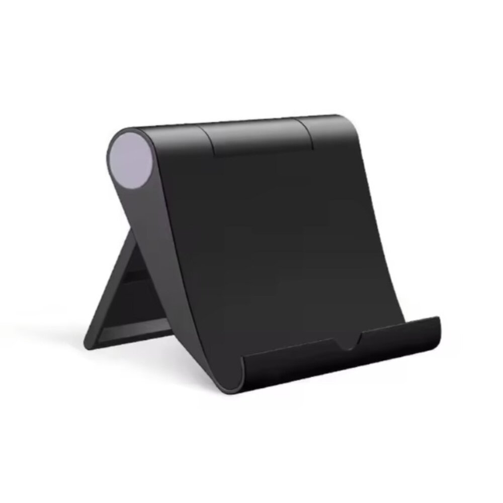 Portable Phone Tablet Desk Holder Stand Foldable Adjustable Angle (Black)